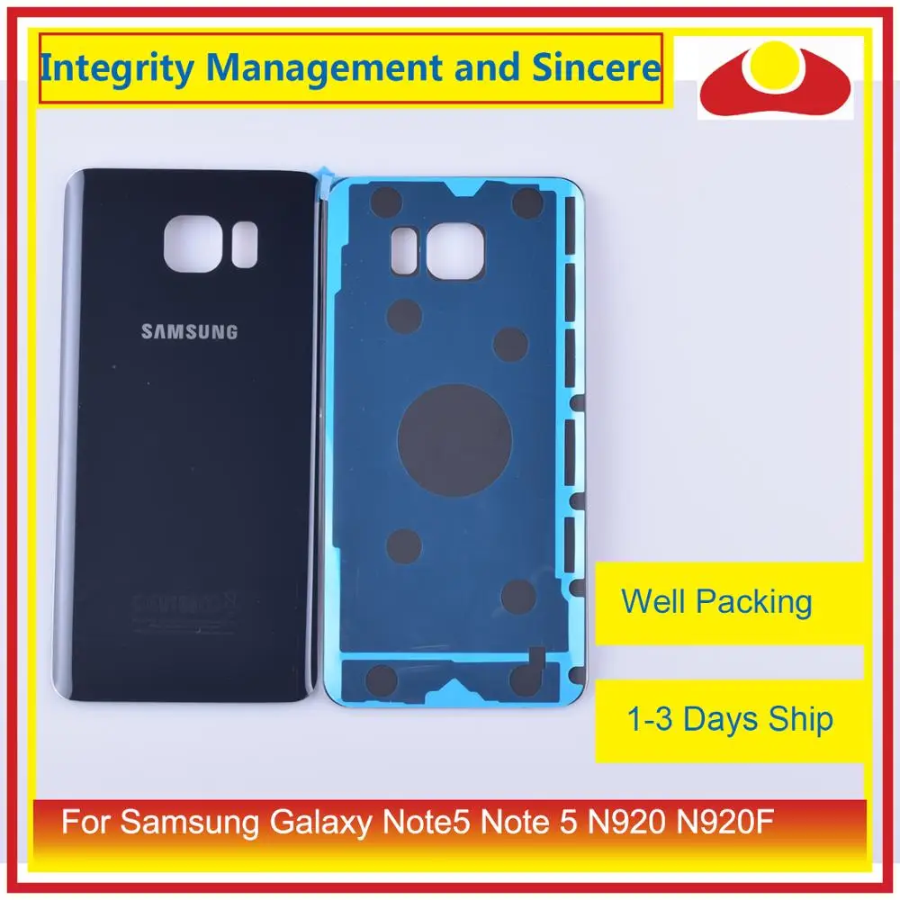 10 шт./лот для Samsung Galaxy Note5 Note 5 N920 N920F корпус батарейного отсека задняя стеклянная