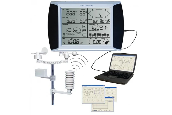 

Professional touch screen weather forecaster Wireless temperature and humidity meter Anemometer Rain gauge Household weather sta