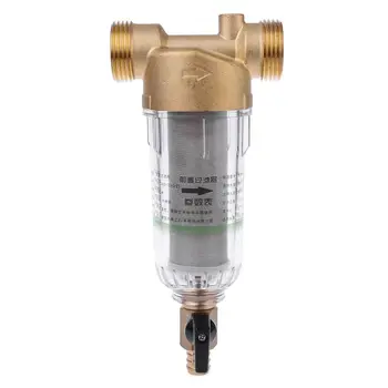 

Water Pre Filter System 3/4" 1" Brass Mesh Prefilter Purifier with Pressure Gauge Reducer Adapter