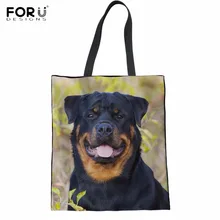 FORUDESIGNS/Прохладный 3D Ротвейлер принт Женская белье Shopping сумки Повседневное большой ткань Эко сумка многоразовые Friendly складной сумка