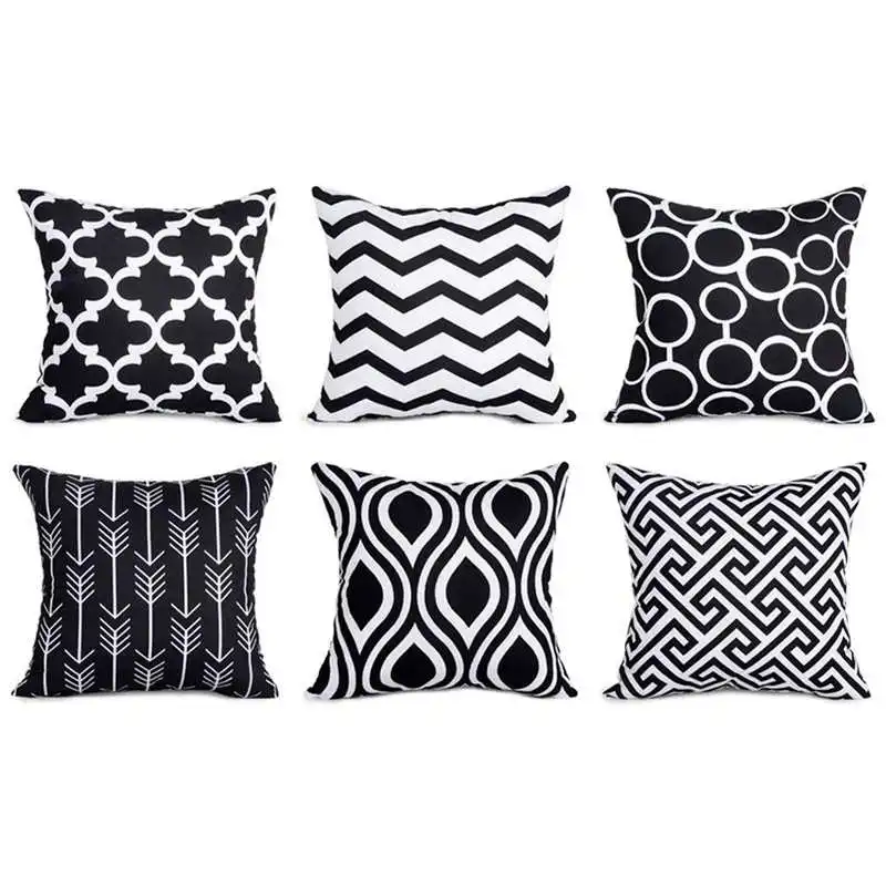  6PCSet Fashion Home Decorative Pillowcase Cotton Linen Sofa Cushion Throw Pillow Cover pillow case 4545 geometric #3o12#f (7)
