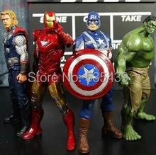 hot NEW 4PCS set 20cm Avengers Super Heroes Captain America Thor Hulk Iron Man PVC Action