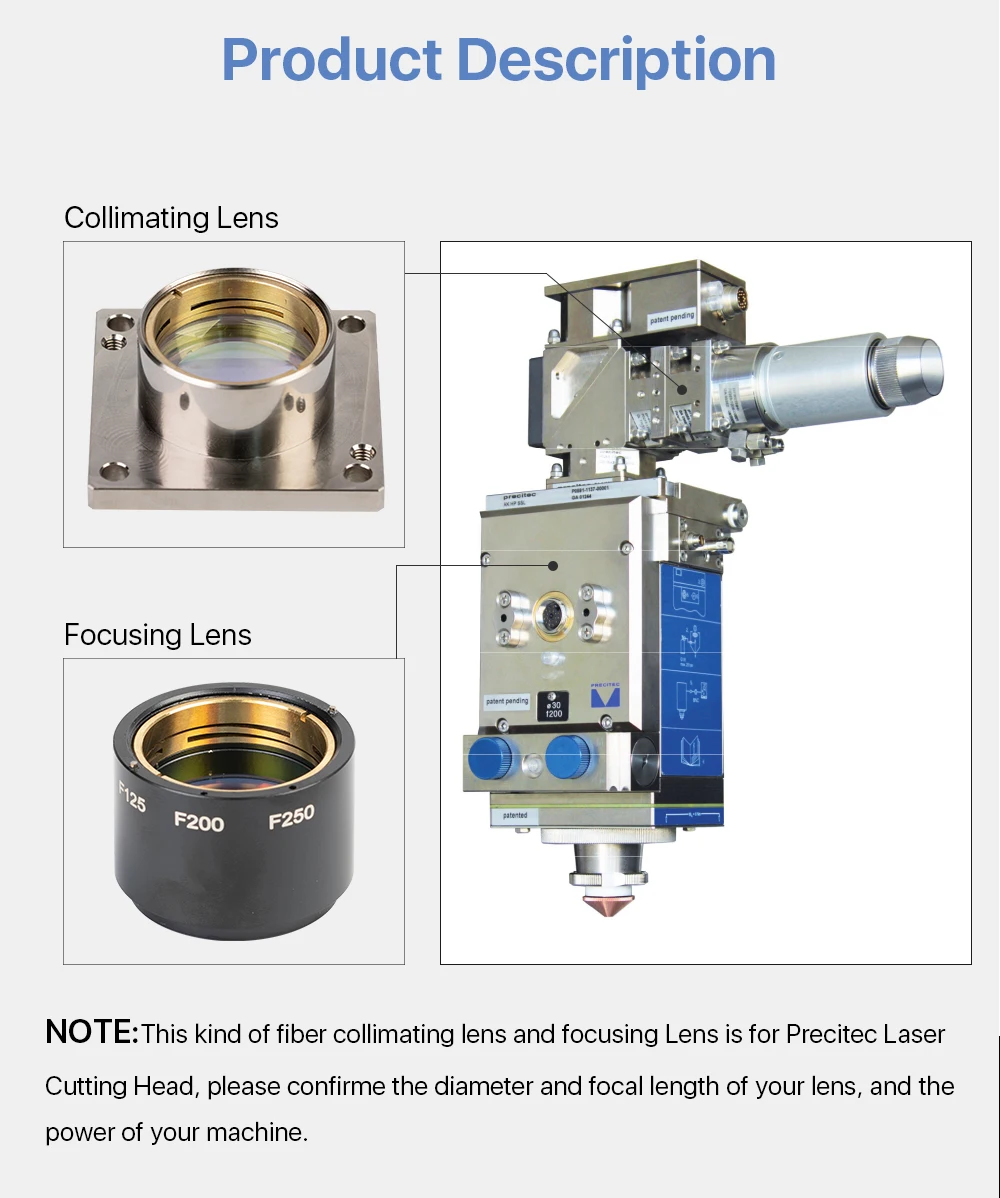 Cloudray волоконный лазерный фокус объектива D30 F100 F125mm с держателем объектива для лазерной резки Precitec
