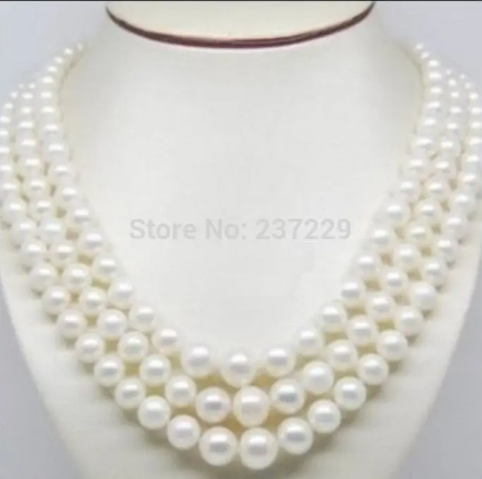 

HOT## Wholesale price23022 ^^9-10MM AAA PERFECT WHITE ROUND SOUTH SEA PEARL NECKLACE 50