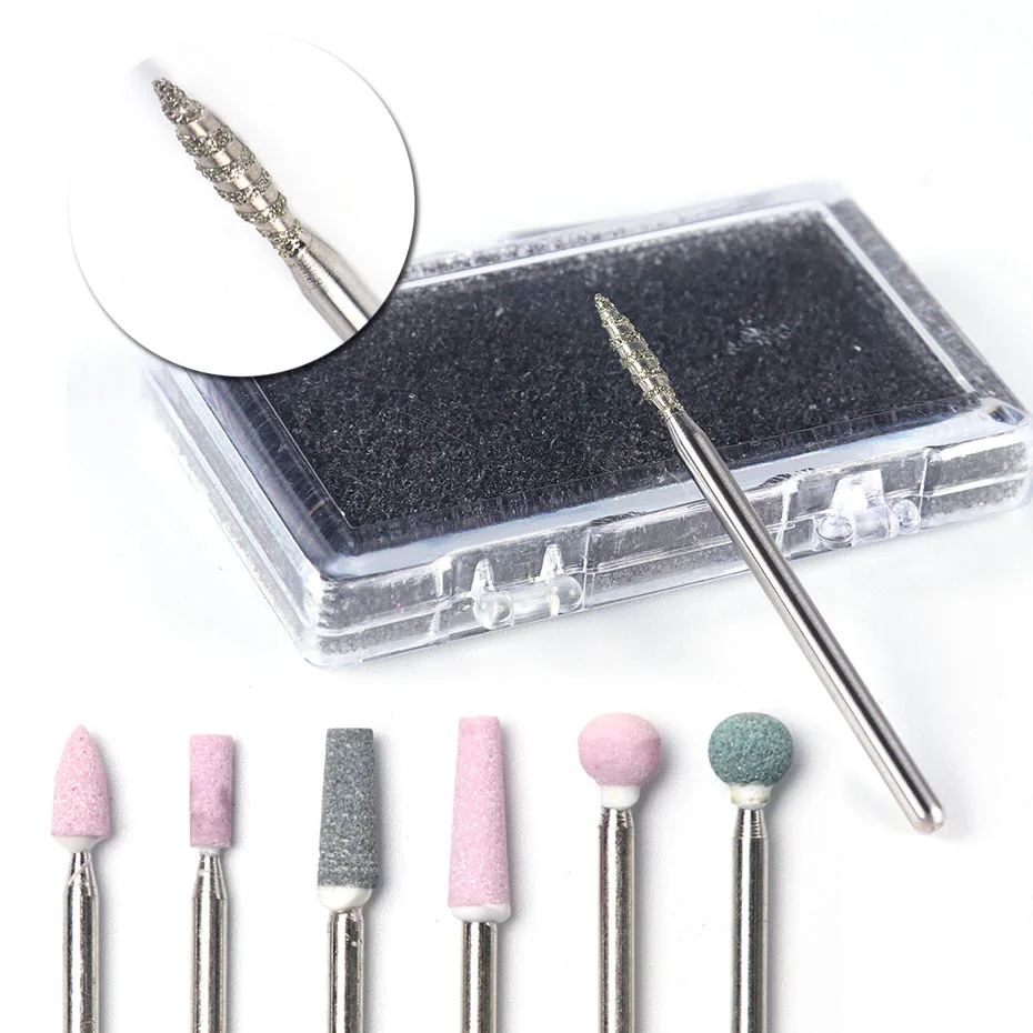 

Electric Diamond Nail Drill Bit Stainless Steel Manicure Ceramics Milling Cutter Spiral Clean Nail Files Accessories Tool JI968