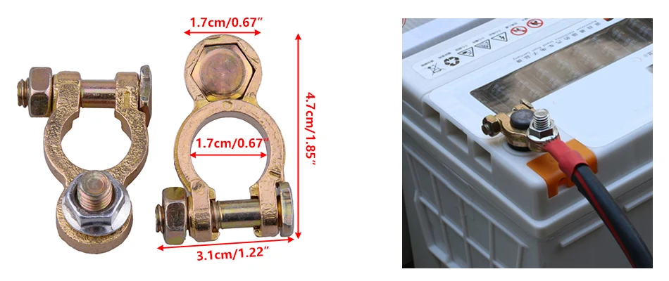 CITALL высокое качество 2 шт. положительный и отрицательный автомобильный аккумулятор терминал медный свайный зажим зажимы Латунный разъем