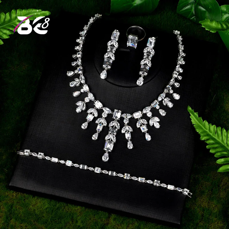 Be 8 Новое поступление AAA CZ свадебные комплекты ювелирных изделий квадратный дизайн 4 шт. набор для женщин модные ювелирные изделия женские юв... Be 8 Новое поступление AAA CZ свадебные комплекты ювелирных изделий квадратный дизайн 4 шт. набор для женщин модные ювелирные изделия женские юв...