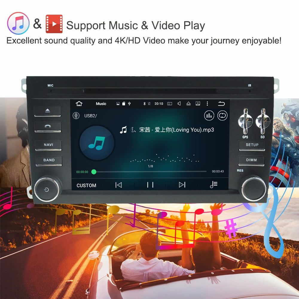 Sale Support Apple Carplay Android 9.0 Car GPS DVD Multimedia Player For Porsche Cayenne 2003-2010 Auto radio Navigation Stereo 64G 2