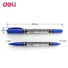 3PCS Deli 6824 Permanent Markers Dual Tip Pen 0.5mm/1mm Black Blue Red Water Proof Fast Dry Double Sided Permanent  Marker 2