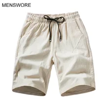 

MENSWORE Brand 2018 Men's Shorts Summer Beach Shorts Men's Solid Comfortable Cotton Casual Male Shorts Plus Size 4XL813