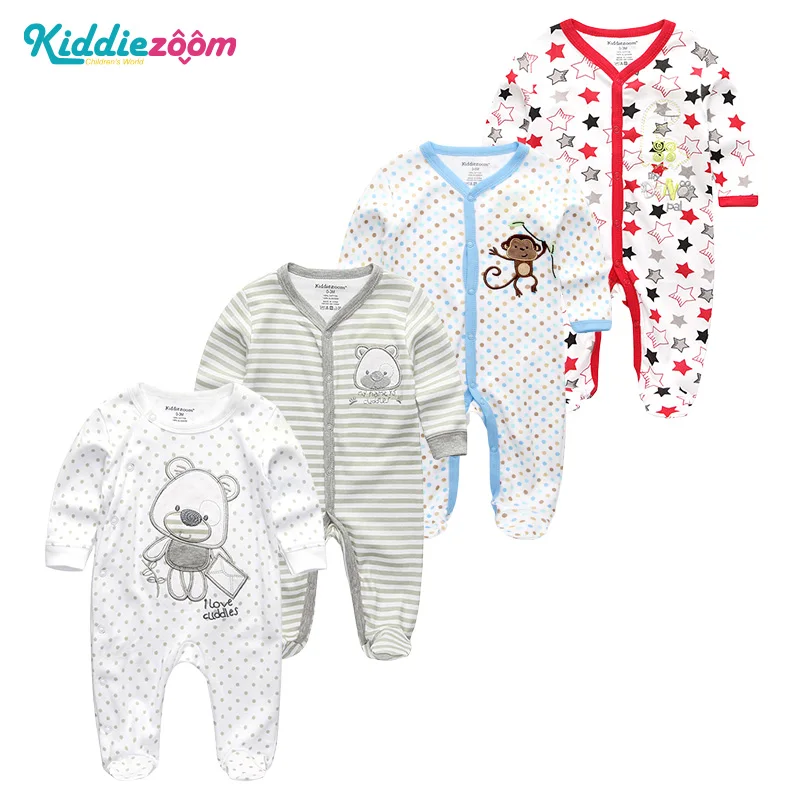 Зимний костюм 4 шт./лот Одежда для новорожденных мальчиков Roupas de Комбинезоны из 100%