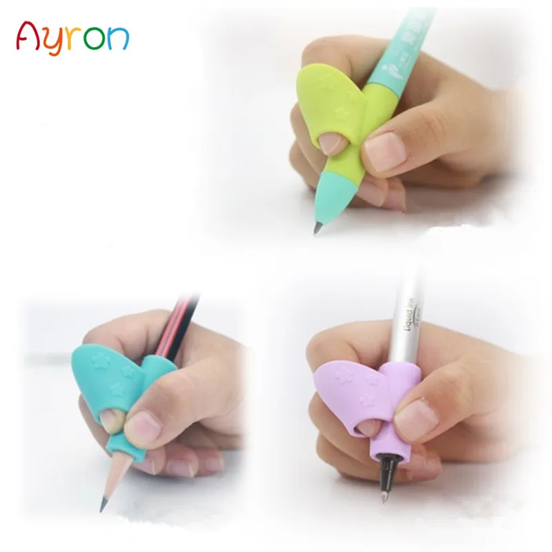 

3Pcs/Lot Non-toxic Silicone student Learning Toy Writing Posture Tool Hold Pen Correction Stationery Set Gift for the child