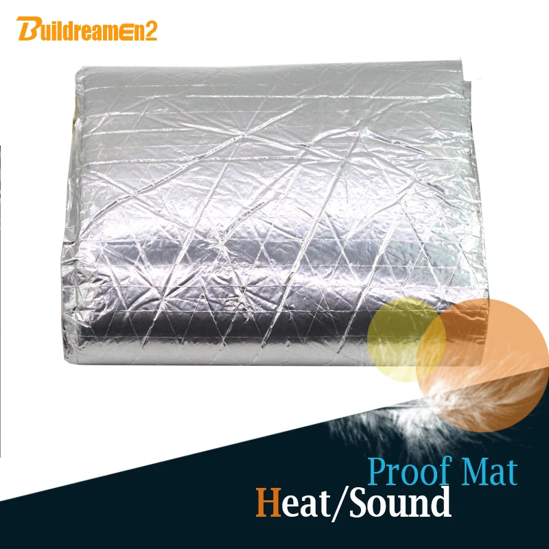 Buildreamen2 Car Heat Insulation Sound Proof Aluminum Foil Mat Sticker Deadening Muffler Noise