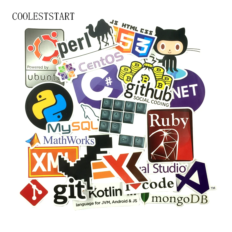 23 шт. интернет-программирование Java JS Html Cloud Docker Биткоин язык приложение логотип крутые наклейки для ноутбука наклейки для автомобиля телефона