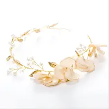 NewFaroonee Свадебные украшения для головы Имитация Перл аксессуары для волос для невесты Хрустальная корона цветочный Элегантные волосы заколка с украшениями