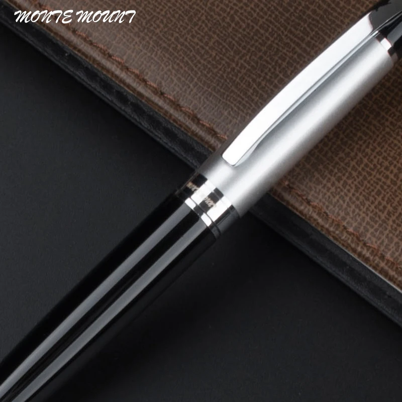 Aaa Quality Monte Mount Brand Black And Silver Mixed Metal Aaa Quality Monte Mount Brand Black And Silver Mixed Metal Ballpoint Pen School Office Supplies Hot Cute Luxury Writing In Pens From