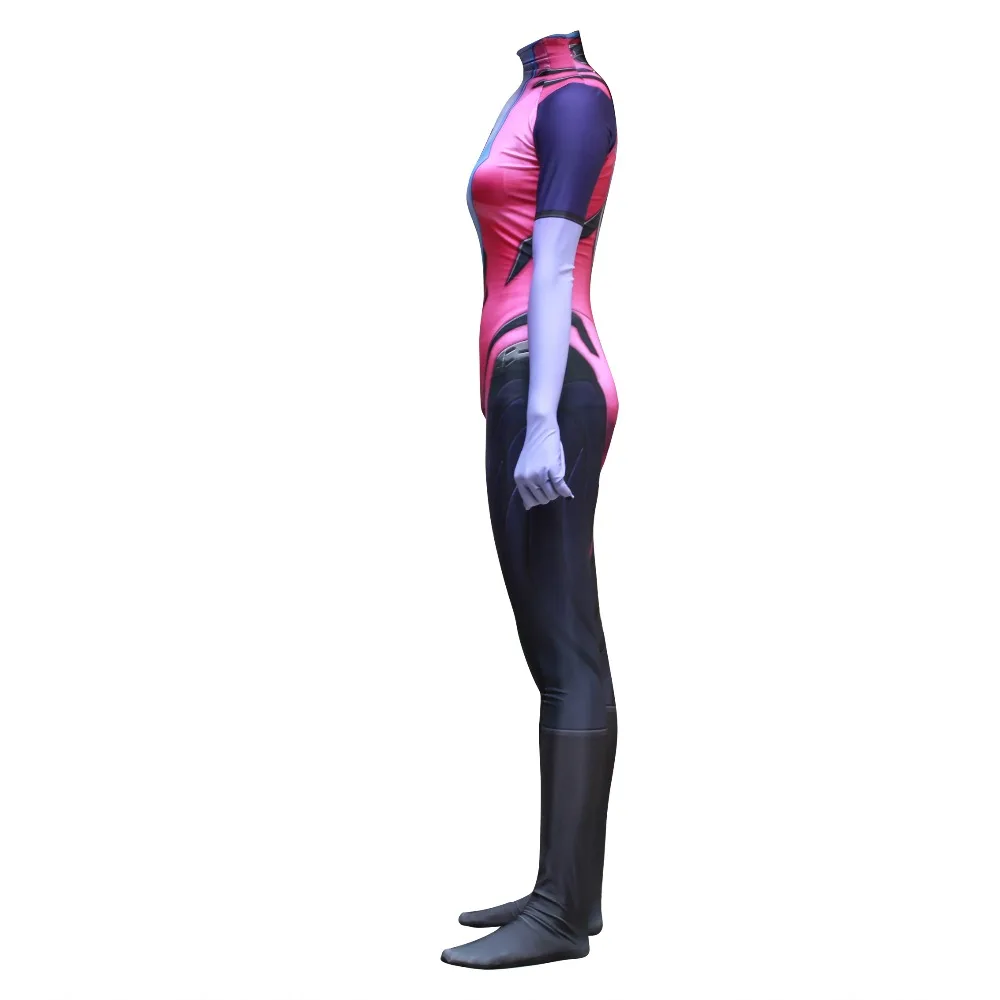 Хэллоуин святых всех Overwatch Widowmaker Косплей зентай комбинезон костюм для