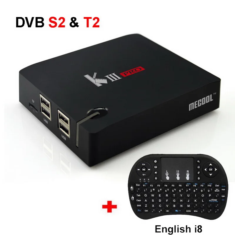 MECOOL KIII Pro Android ТВ приставка спутниковый ТВ приемник DVB S2 T2 DVB-C 3g 16G Amlogic S912 4K 3D медиаплеер AC Wifi 1000M LAN - Цвет: Add English i8