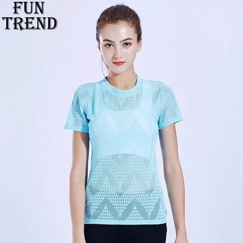 

Breathable Solid Yoga Sport Top Short Sleeve Yoga shirt Fitness Women Workout Jogging Sport Shirt Running T-shirt Sport Clothing