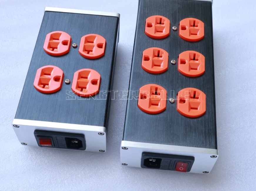 Pаспродажа HIFI алюминиевое шасси нам стандартный Power Strip (6 розетки 4 розетка) Max 20A аудио разъем