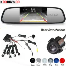 Koorinwoo CCD Sensore di Parcheggio Auto di Assistenza Al 4.3 Monitor Dello Specchio Videocamera vista posteriore del Sensore Radar di Retromarcia Sistema Cieco Parkmaster