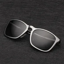 Винтажные квадратные поляризационные солнцезащитные очки для мужчин, светоотражающие очки для вождения, брендовые роскошные солнцезащитные очки, солнцезащитные очки из алюминия и магния