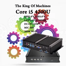 Мини-ПК Настольных Вентилятора COM HDMI VGA 300 М компьютер windows, linux, ubuntu Интер CPU i5 4200U windows 10 informatica Бесплатная Доставка