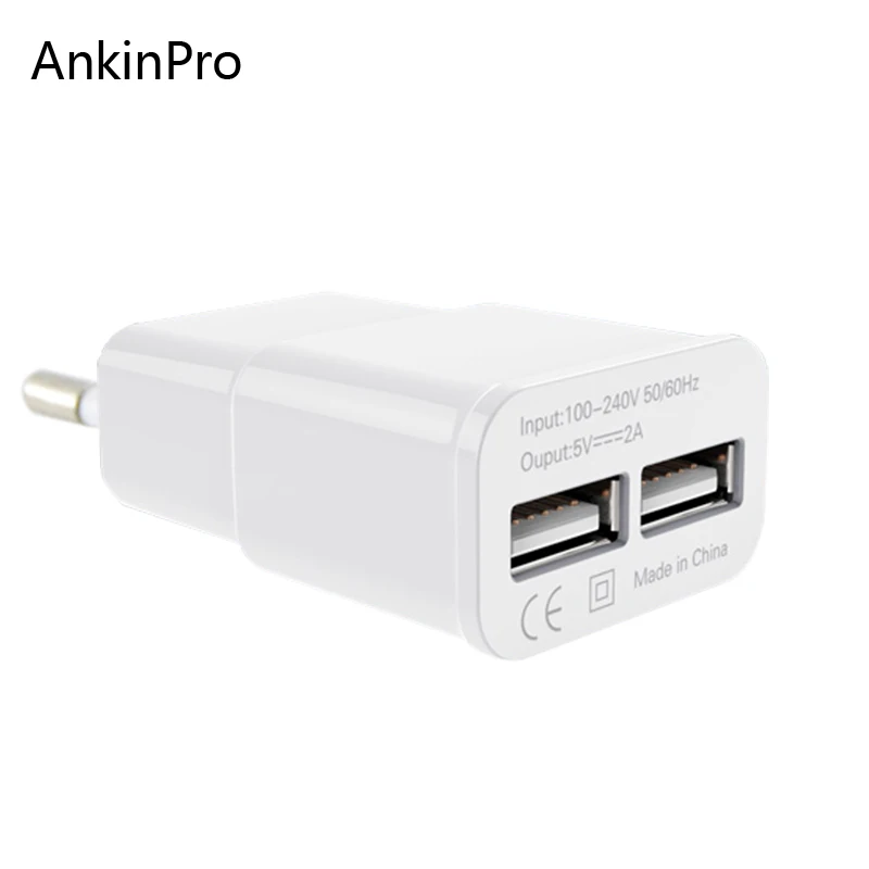 CinkeyPro 2-Ports USB Charger for XiaoMi iPhone 7 8 Samsung 5V/2.1A Fast Charging Mobile Phone Universal Wall Adapter | Мобильные