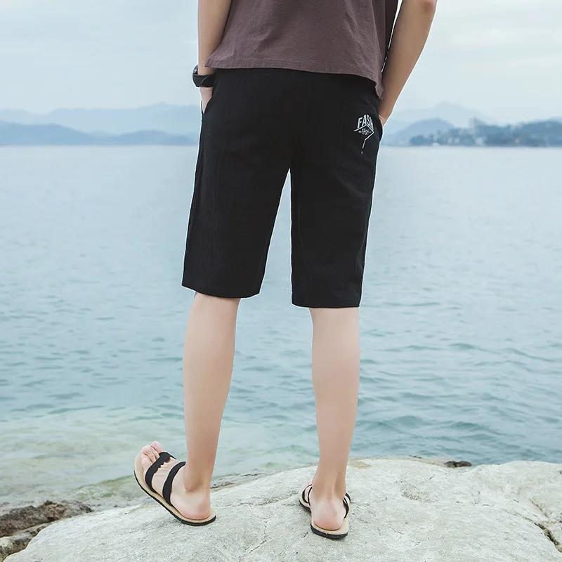 13 2017 new summer mens shorts loose elastic cotton casual shorts fashion jogger shorts black men short pants