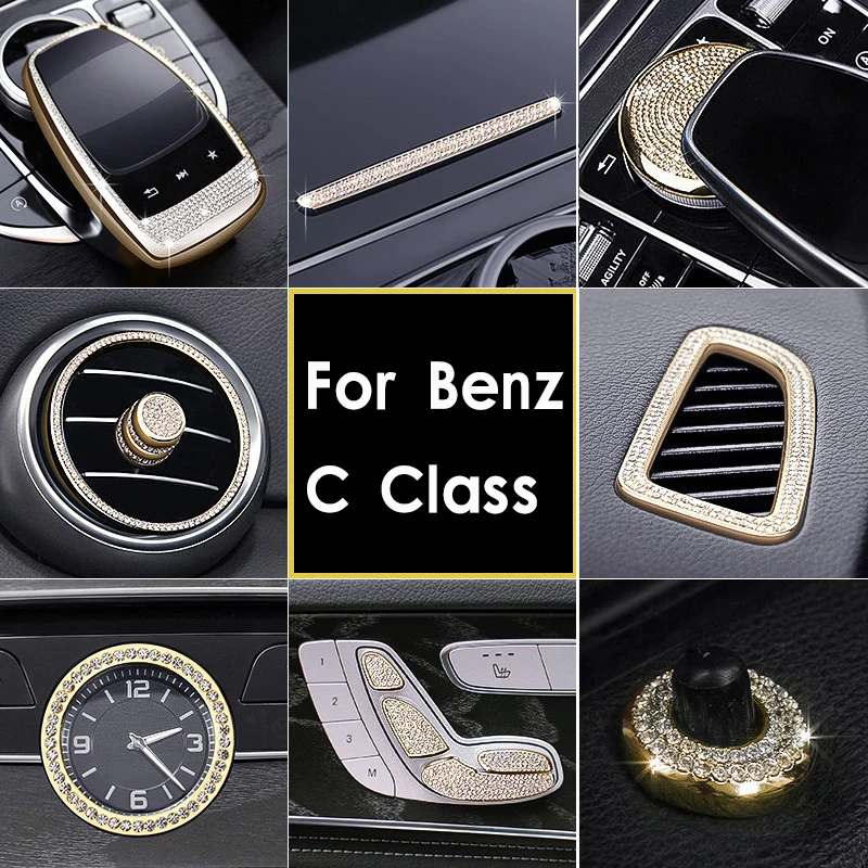 

Diamond Volume Adjust Switch Cover Seat Adjust Button Cover Air Conditioning Decoration For Mercedes Benz C Class For Benz glc