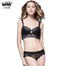Top Lady Lace Push Up Bra Set  B Cups Bra Sujetador Encaje Underwear Women Lingerie Black Sexy Women Bra And Briefs
