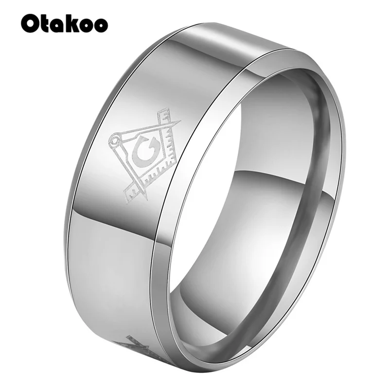 Мужское Винтажное кольцо Otakoo масонство из титановой нержавеющей стали 316L