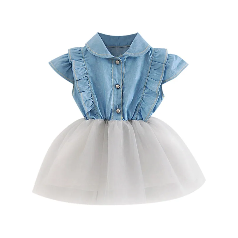 TELOTUNY платье для малышей хлопковые и джинсовые платья без рукавов для маленьких девочек летнее платье принцессы, наряды, JAN30
