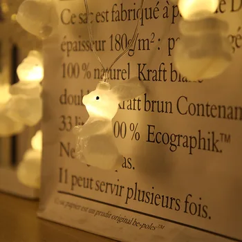 

20 Led Fairy White Rabbit Battery Operated String Lights 3M LED Decoration For Christmas Garland Animal guirlande lumineuse