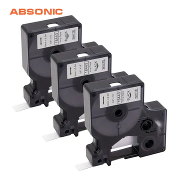 

Absonic 3PCS DYMO Rhino IND 18443 Tapes Vinyl Black on White Industrial Label Tape 9mm*5m Compatible 1000 4200 6000 Tag Printer
