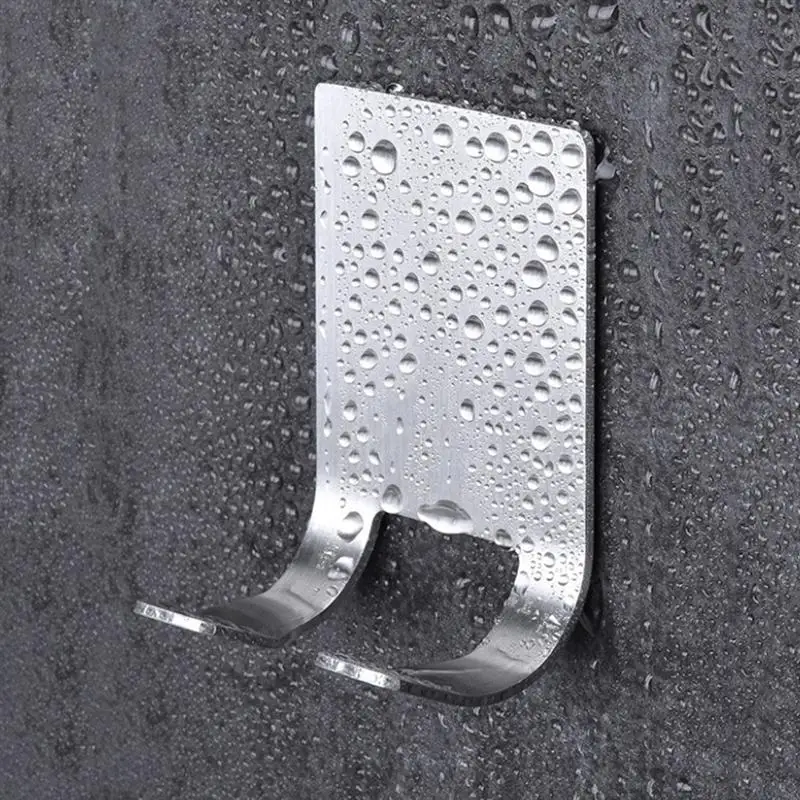 

4pcs Razor Holder Stainless Steel Waterproof Self-adhesive Power Plug Hanger Towel Holder Wall Hooks for Wall Door Bathroom