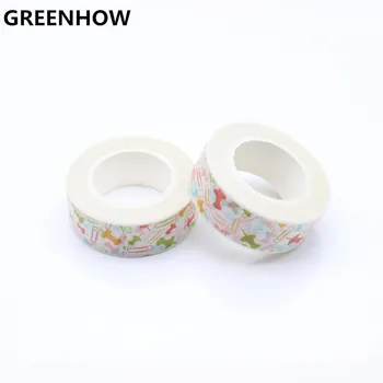 

GREENHOW Wide Colorful Paper Clip Pushpin Washi Tape Masking Tape 2213