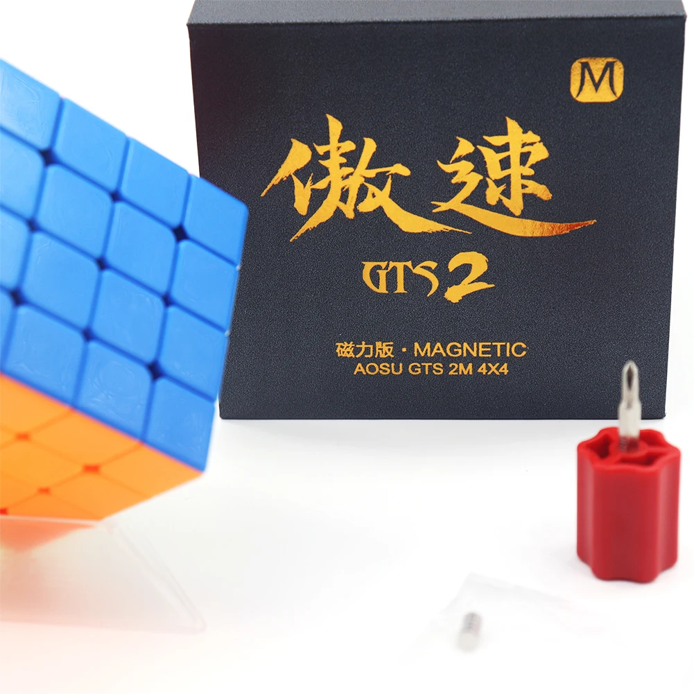 Moyu Aosu GTS V2 M Магнитная Скорость Cube GTS2M 4x4x4 Stickerless GTS2 M Magic Cube Puzzle наполовину яркий черный вариант