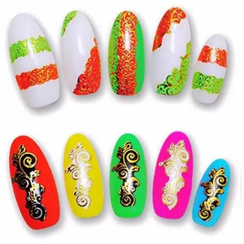 7 Colors High Quality Hot Stamping 3D Nail Sticker Decals For Art Tips Decoration Styling Tools mix lot 7pcs/lot | Красота и здоровье