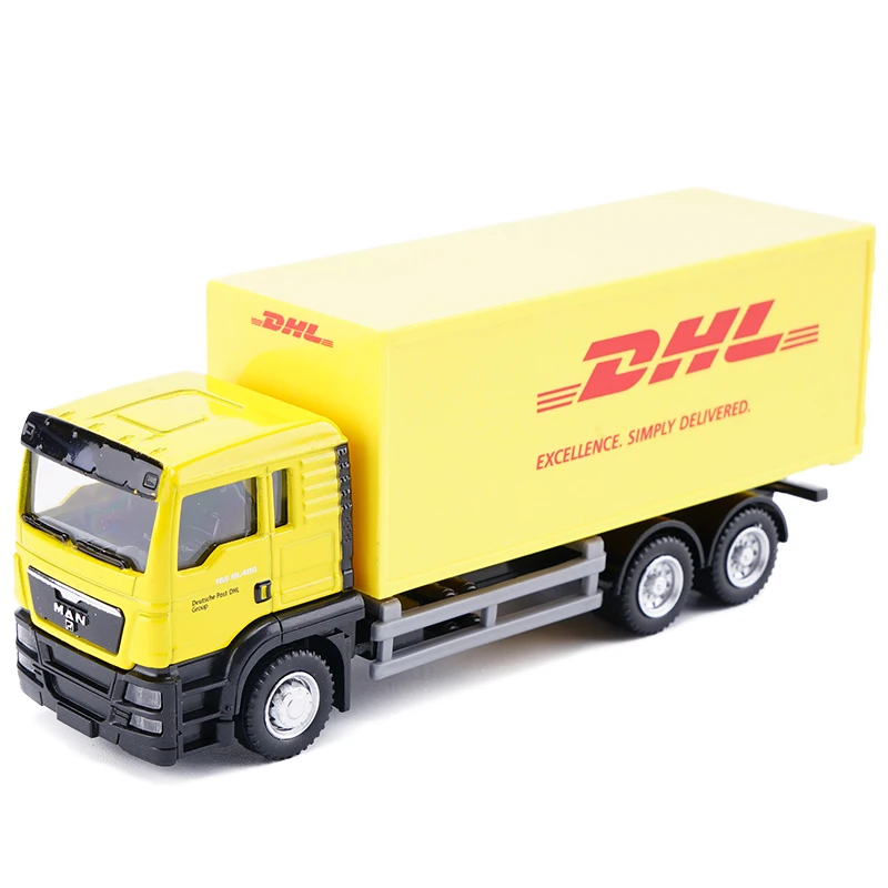 Diecast Truck 164 Scale Express DHL Truck Model Yellow Container