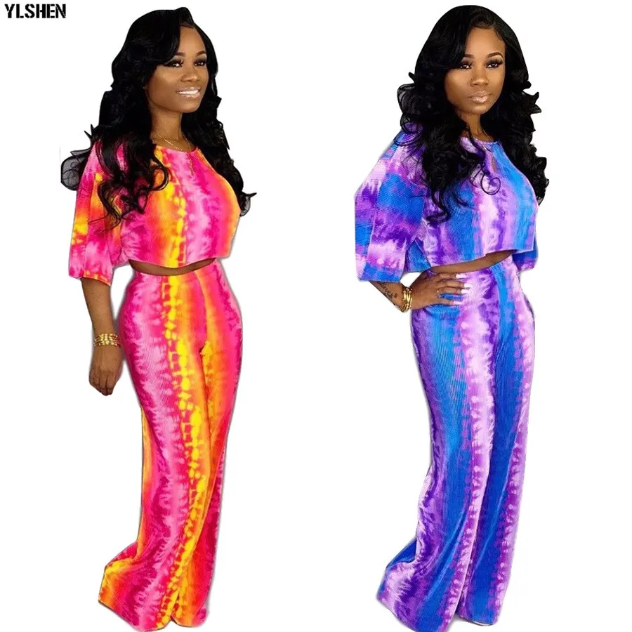 2019 Plus Size 2 Two Pieces Sets Women Gradual Print Casual Short Tops Sweatshirt Pants Suits Women Tracksuits Hoodies Outfits02