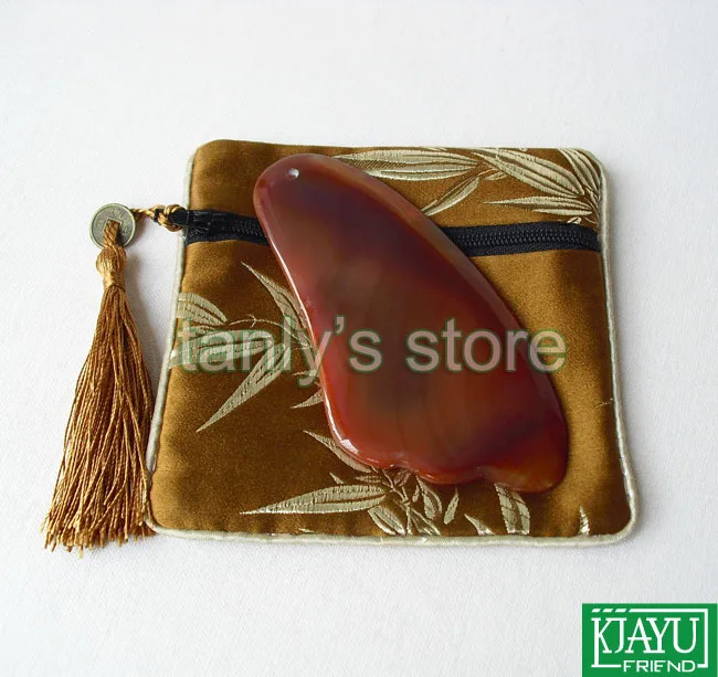 

Good quality! Wholesale & Retail Woman face Massage Guasha Board Natural Agate Stone (triangle shape)