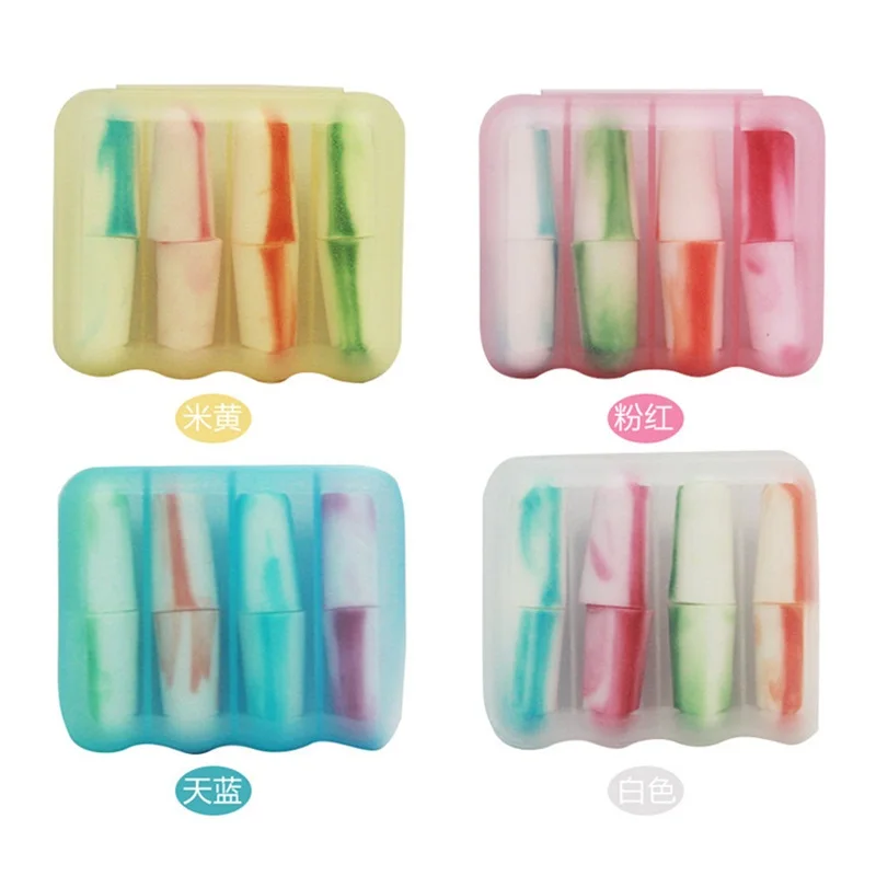 High quality 8pcs4pairs Soft Memory foam EarPlugs Hearing Protective earmuffs Noise Reduction Soundproof For Travel Sleep Study (1)