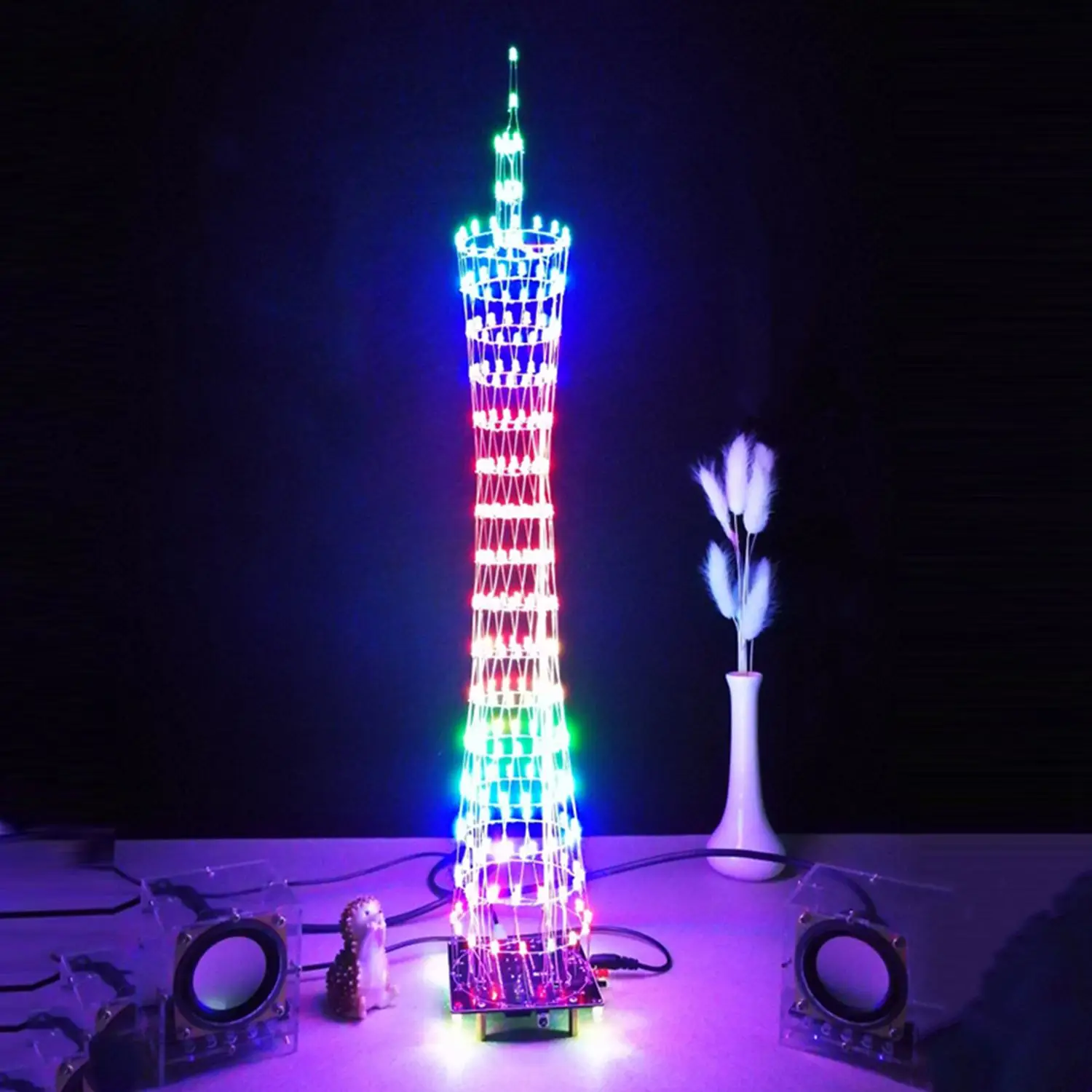 

DIY LED Light Canton Tower Suite Wireless Remote Control Electronic Kit Music Spectrum Soldering Kits DIY Brain-training Toy