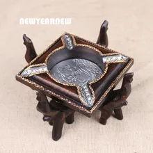 Год креативное искусство предметы интерьера Ретро тайский Сделай Сам слон уникальная деревянная пепельница украшение для дома и офиса