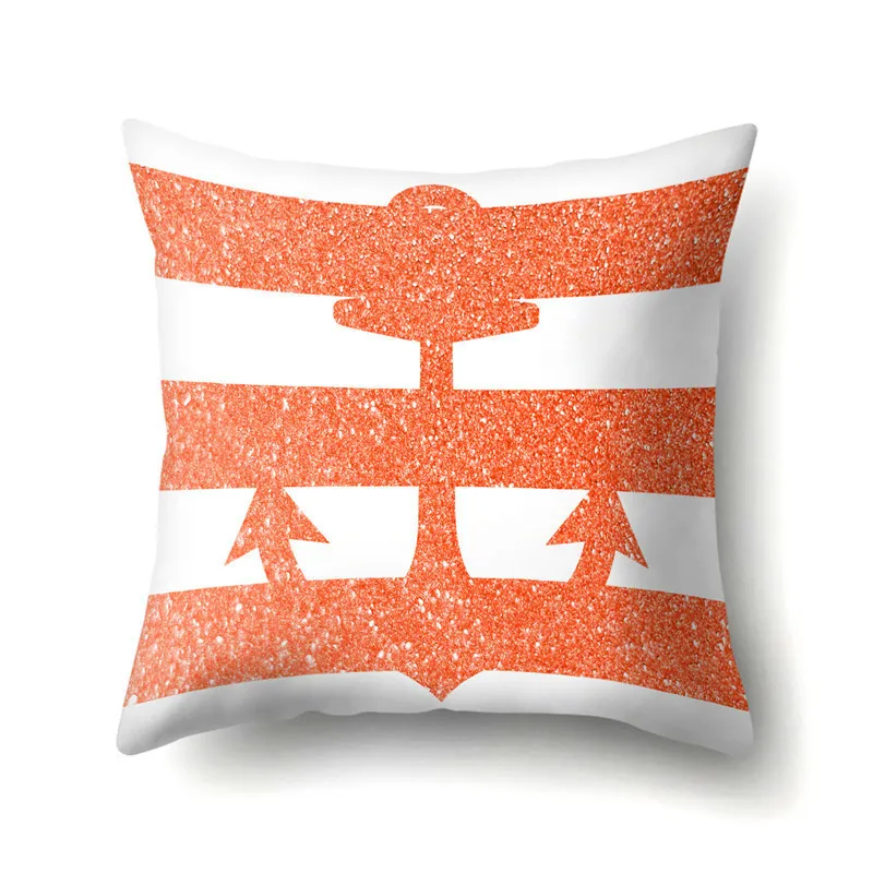 Декоративные подушки кораллового и оранжевого цветов, наволочки для подушек, геометрические украшения, декоративные подушки для дома, диван, 45*45 см, 40601
