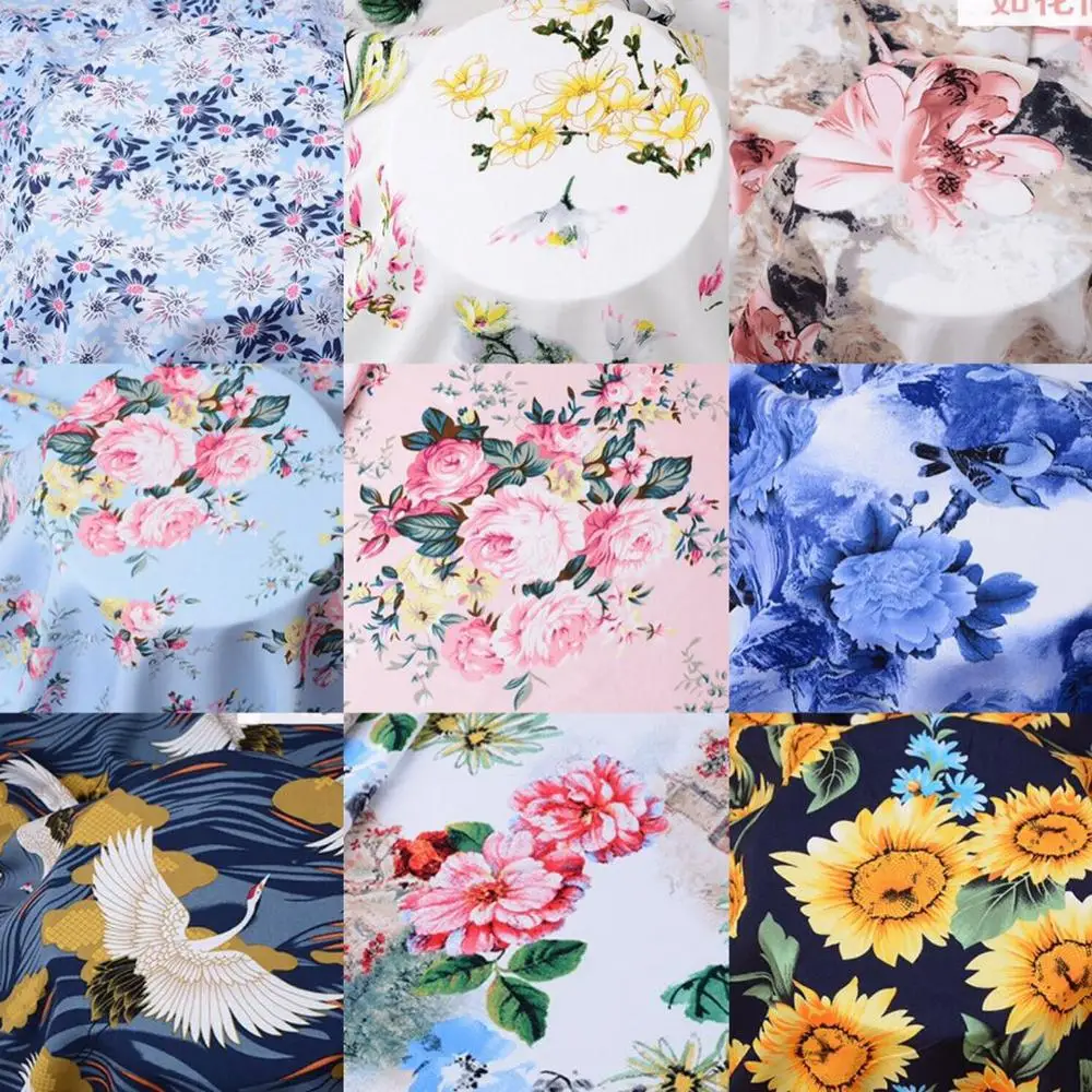 140cmx100cm 100 Rayon Fabric Comfortable Printed Rayon Tissu For