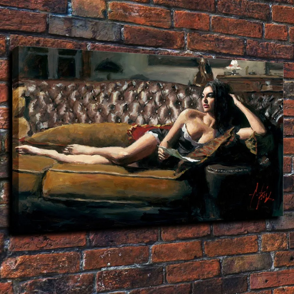HD Print Fabian Perez Saba with Letter V Home Art Deco Painting on Canvas 16x24