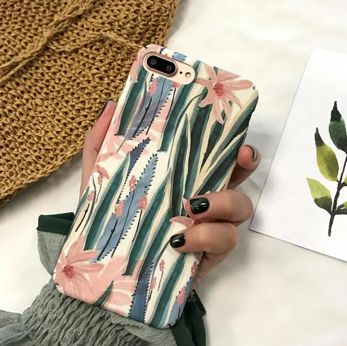 For Korean plant iphone X 6 6s 7 8 plus phone case personality hard |