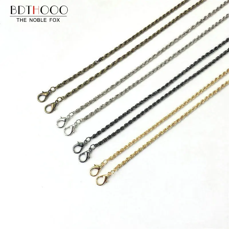 BDTHOOO 10pcs/lot 60cm Metal Chain Handle with Buckle for Handbag Purse DIY Handles Clasps